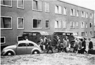 Recruits arrival to the barracks in 1961